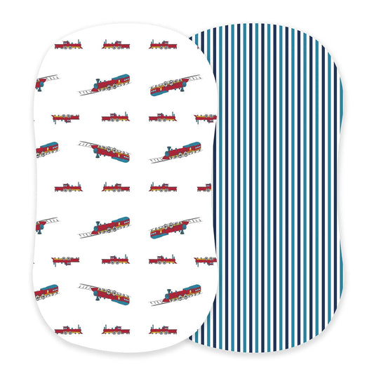 Bamboo Changing Pad Cover — Vintage Train